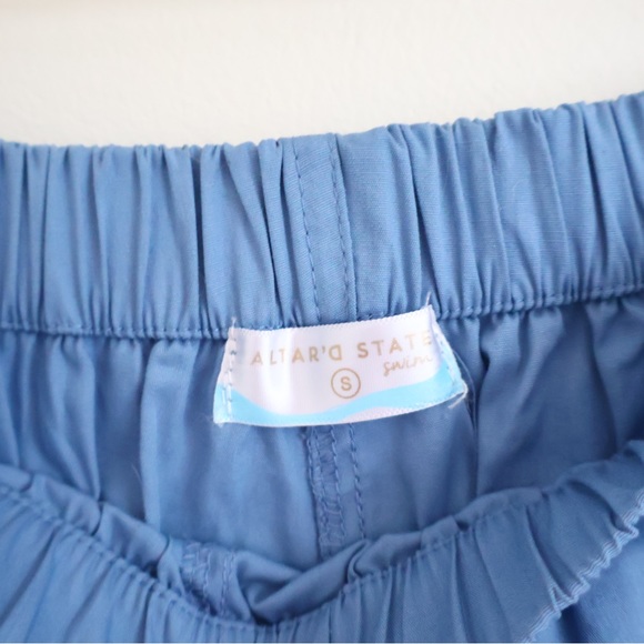 NWT Altar'd State Swim High Waisted Blue Cotton Shorts Small (S) - Picture 4 of 6